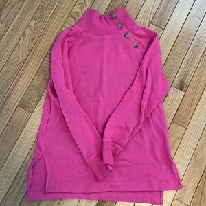 J Crew - Pink Tunic Sweatshirt - Button Collar - Size XXS